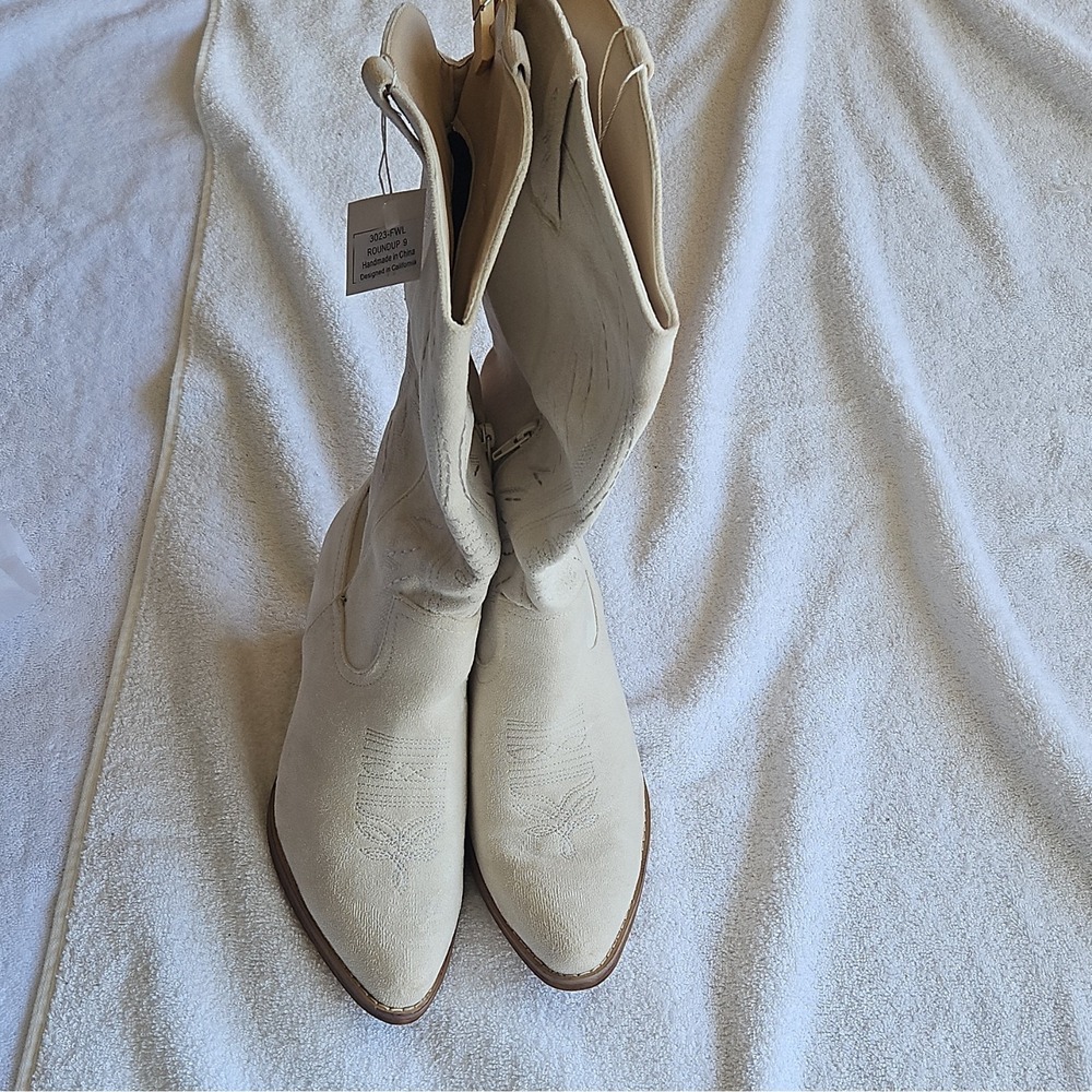 Womens White Cowgirl Cowboy Boots Western Southwestern Size 9 EUC - Picture 3 of 8